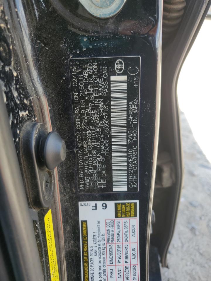 2016 Toyota Prius VIN: JTDKARFU9G3509713 Lot: 64171375