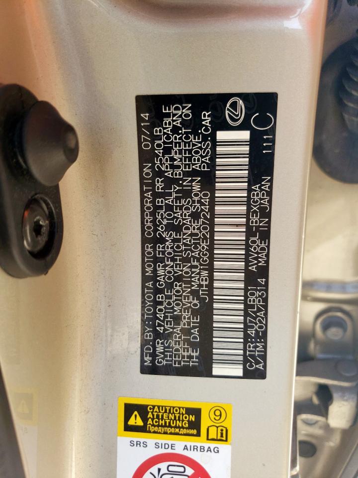 jthbw1gg9e2072440 JTHBW1GG9E2072440 2014 Lexus Es 300H