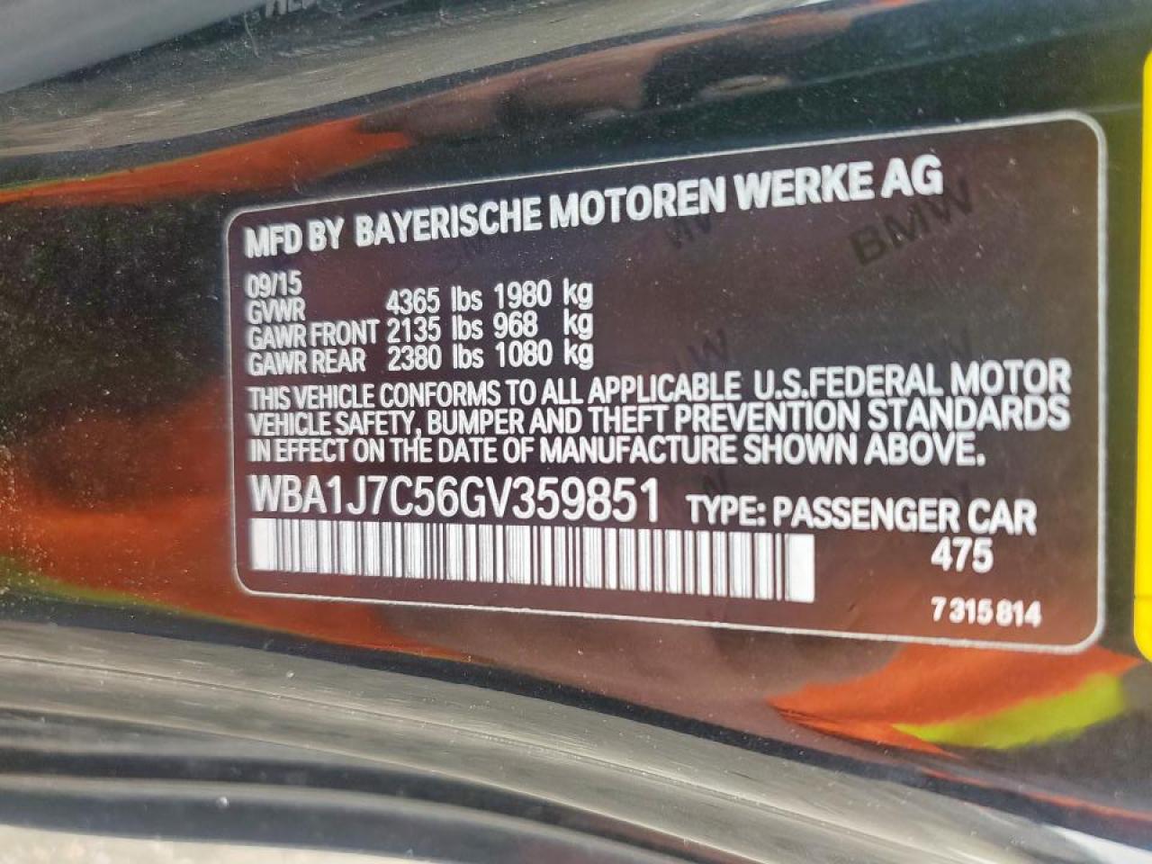 2016 BMW M235I VIN: WBA1J7C56GV359851 Lot: 63401685