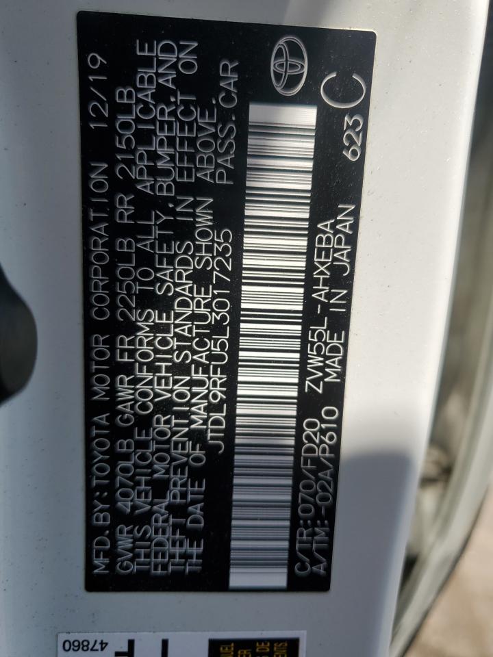 2020 Toyota Prius Le VIN: JTDL9RFU5L3017235 Lot: 64452855