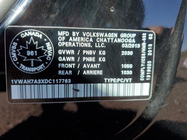 2013 VOLKSWAGEN PASSAT S  