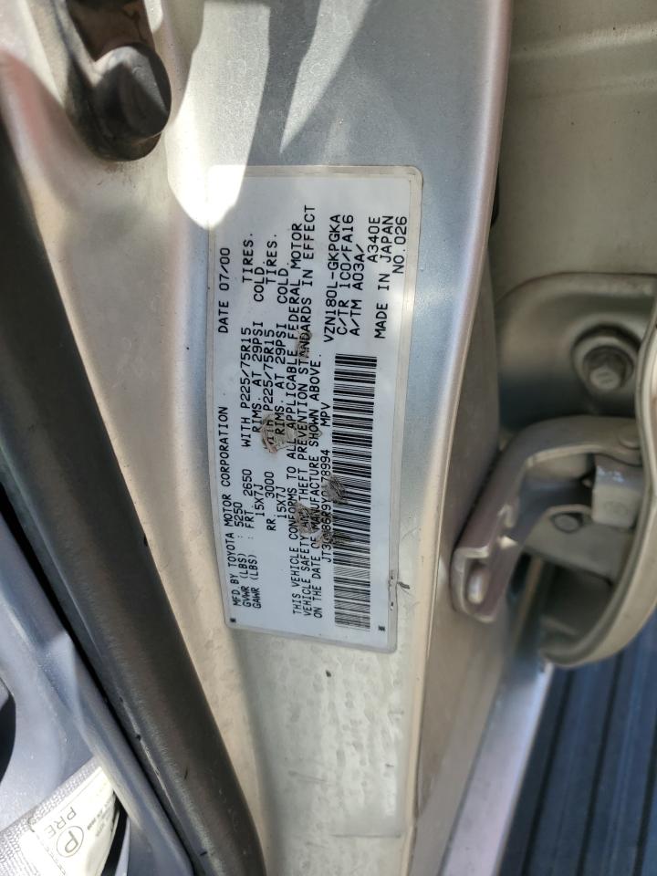 2000 Toyota 4Runner Sr5 VIN: JT3GN86R9Y0178994 Lot: 63709115