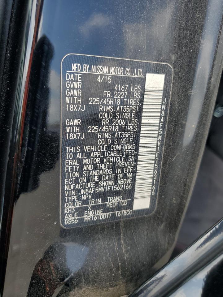2015 Nissan Juke S VIN: JN8AF5MV1FT562166 Lot: 64189905