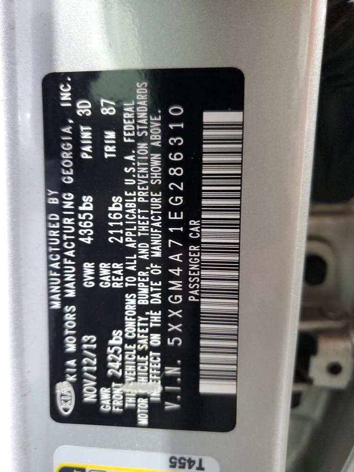 2014 Kia Optima Lx VIN: 5XXGM4A71EG286310 Lot: 64510255