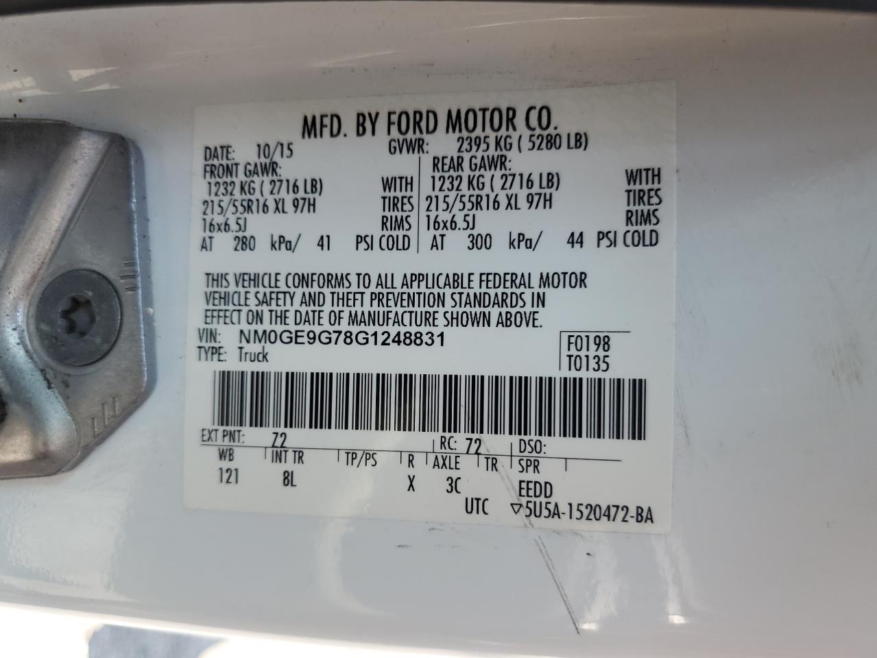 2016 Ford Transit Connect Titanium VIN: NM0GE9G78G1248831 Lot: 64244745
