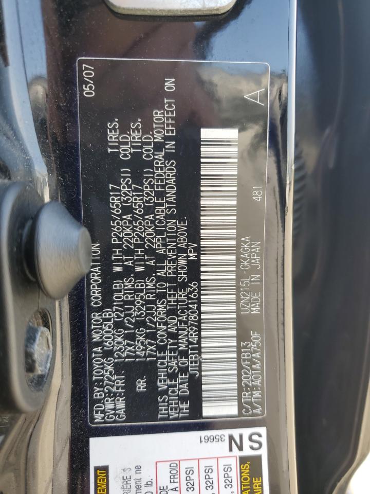 2007 Toyota 4Runner Sr5 VIN: JTEBT14R978041636 Lot: 65595825