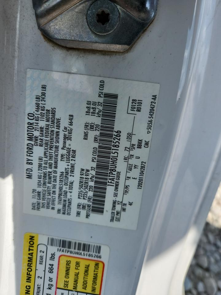 2020 Ford Mustang VIN: 1FATP8UH0L5185266 Lot: 66987775