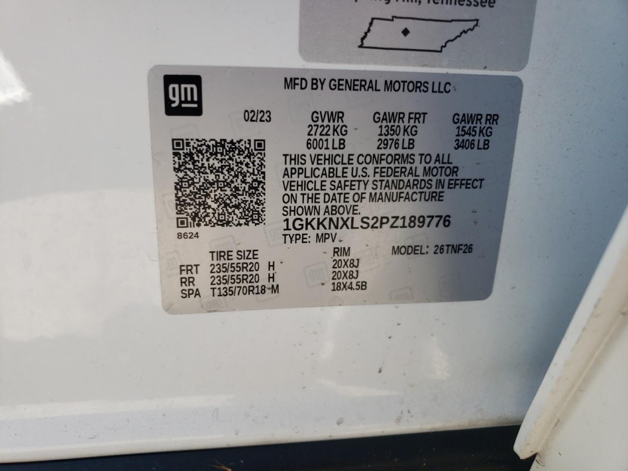 1gkknxls2pz189776 1GKKNXLS2PZ189776 2023 GMC Acadia Denali