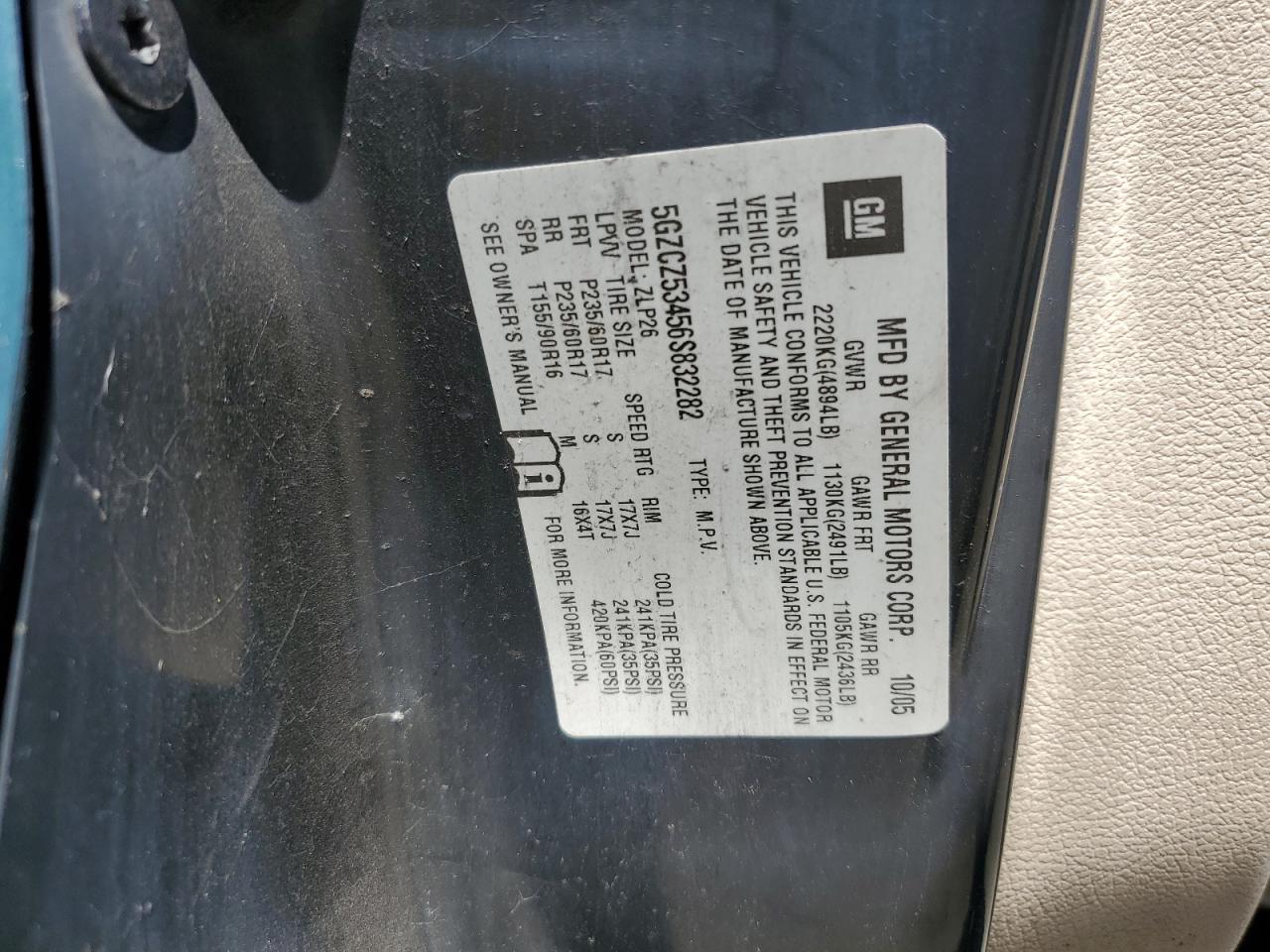 5gzcz53456s832282 5GZCZ53456S832282 2006 Saturn Vue