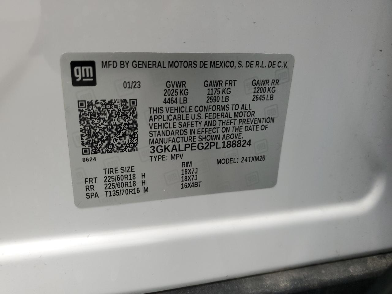 2023 GMC Terrain Slt VIN: 3GKALPEG2PL188824 Lot: 64419865