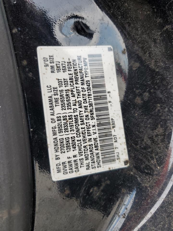 2007 Honda Odyssey Exl VIN: 5FNRL38717B130429 Lot: 65259185