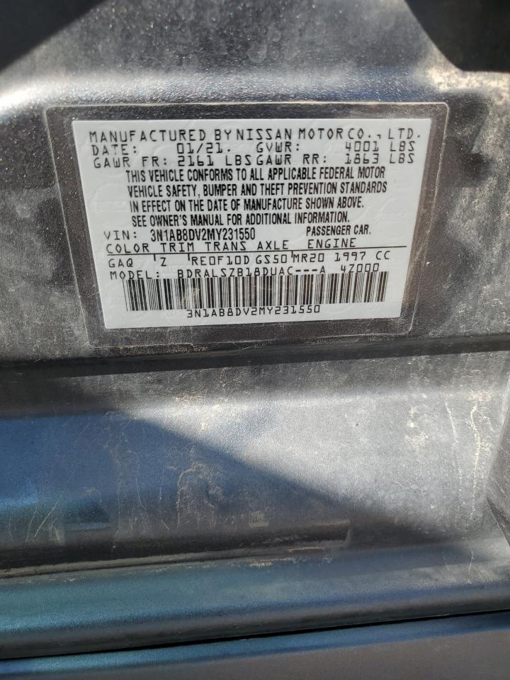 2021 Nissan Sentra Sr VIN: 3N1AB8DV2MY231550 Lot: 64315105