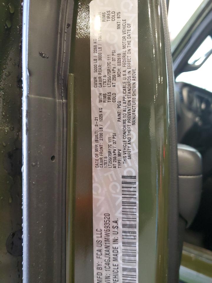 2021 Jeep Wrangler Sport VIN: 1C4GJXAN1MW693520 Lot: 65171415