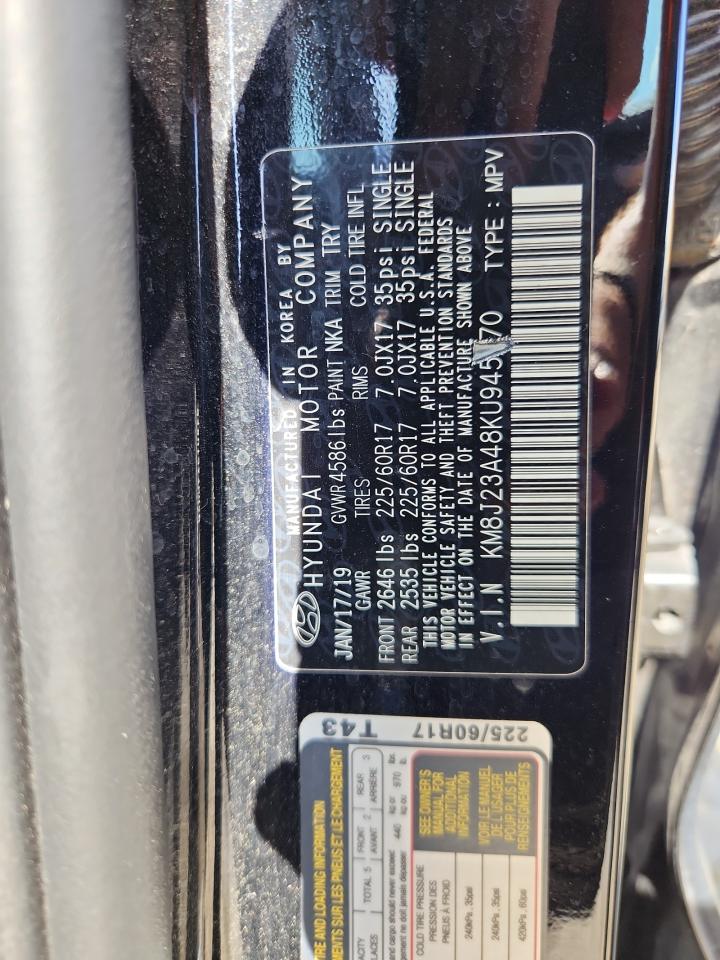 2019 Hyundai Tucson Se VIN: KM8J23A48KU945870 Lot: 64878745
