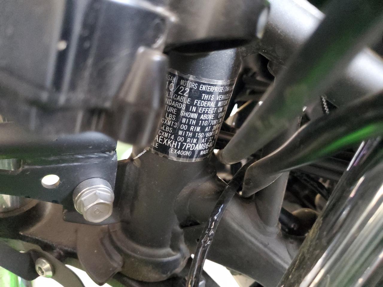 2023 Kawasaki Ex400 VIN: JKAEXKH17PDAM8640 Lot: 64395925