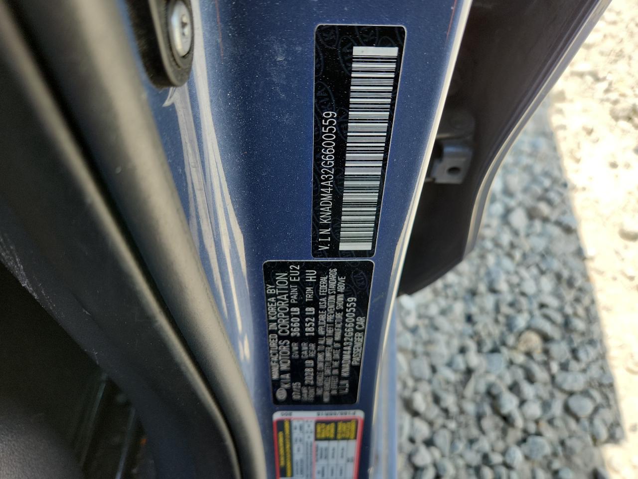 2016 Kia Rio Lx VIN: KNADM4A32G6600559 Lot: 64020915