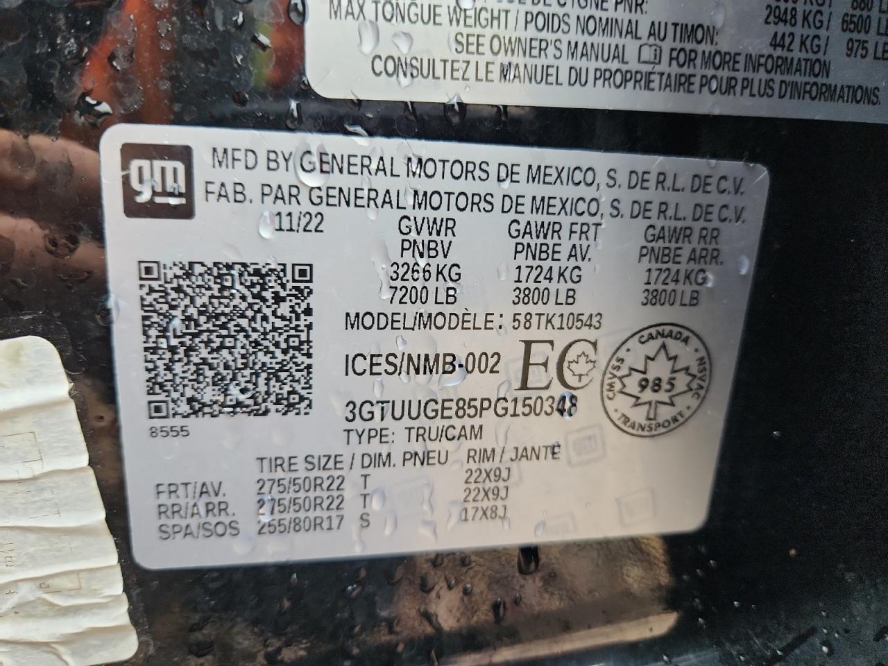 2023 GMC Sierra K1500 Denali VIN: 3GTUUGE85PG150348 Lot: 64457485