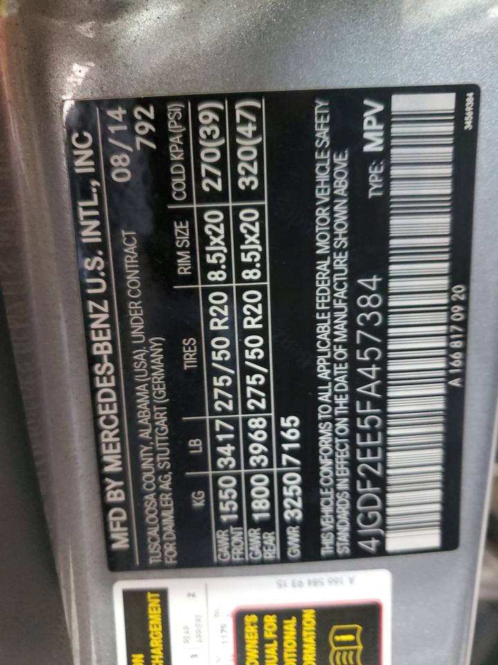 2024 Mercedes-Benz Gl 350 Bluetec VIN: 4JGDF2EE5FA457384 Lot: 64777985