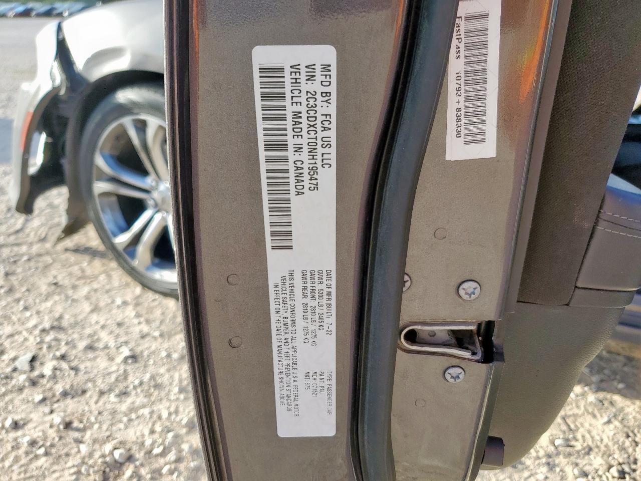 2022 Dodge Charger R/T VIN: 2C3CDXCT0NH195475 Lot: 66776005