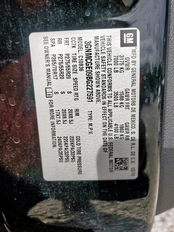 2011 Chevrolet Avalanche Ltz VIN: 3GNMCGE09BG227591 Lot: 65333955