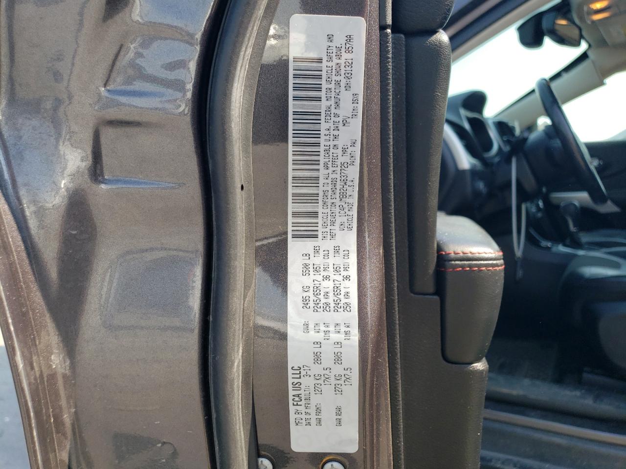 2017 Jeep Cherokee Trailhawk VIN: 1C4PJMBB2HW637725 Lot: 65446885