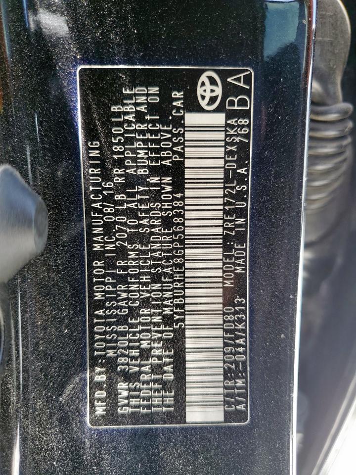 5yfburhe8gp568384 5YFBURHE8GP568384 2016 Toyota Corolla L