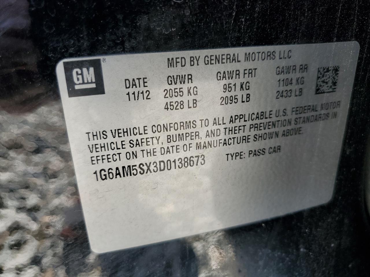 2013 Cadillac Ats Premium VIN: 1G6AM5SX3D0138673 Lot: 64630525