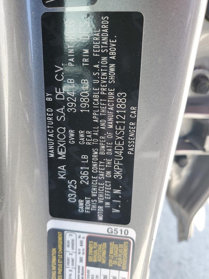 2025 Kia K4 Ex VIN: 3KPFU4DEXSE121883 Lot: 65089995