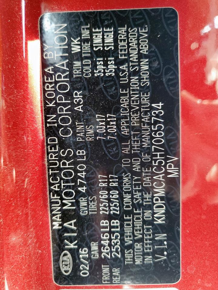 2017 Kia Sportage Lx VIN: KNDPMCAC5H7065734 Lot: 64128345