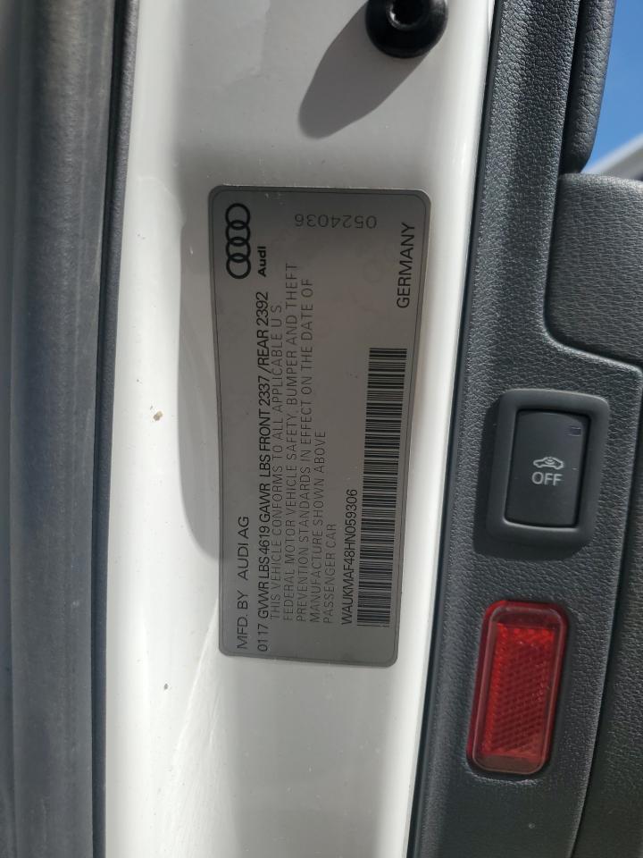 2017 Audi A4 Ultra Premium VIN: WAUKMAF48HN059306 Lot: 66441495