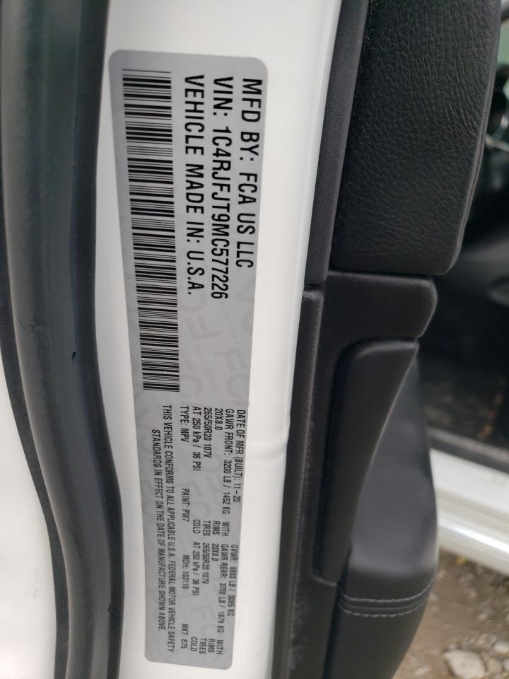 2021 Jeep Grand Cherokee Summit VIN: 1C4RJFJT9MC577226 Lot: 63819735