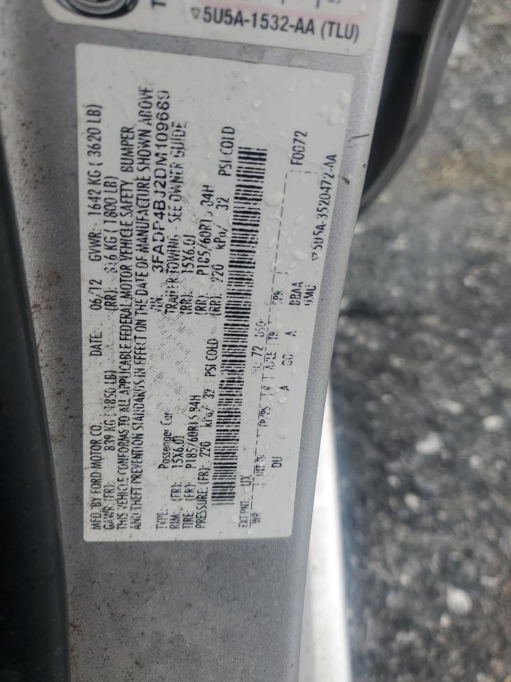 2013 Ford Fiesta Se VIN: 3FADP4BJ2DM109689 Lot: 63095825