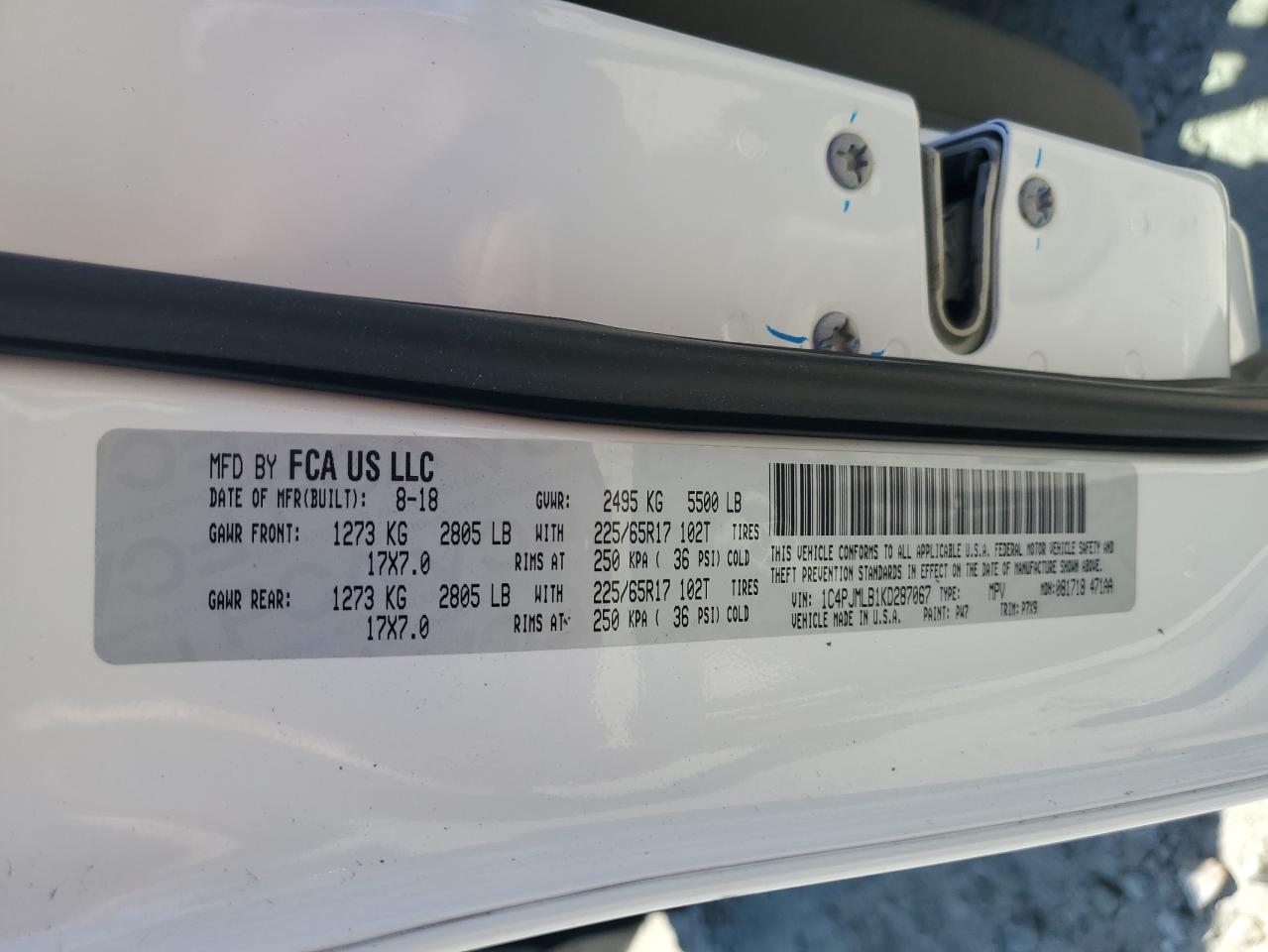2019 Jeep Cherokee Latitude Plus VIN: 1C4PJMLB1KD287067 Lot: 64475765