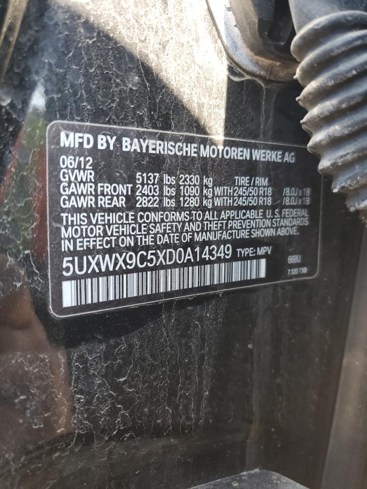 2013 BMW X3 xDrive28I VIN: 5UXWX9C5XD0A14349 Lot: 64451295
