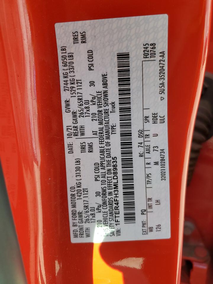 2021 Ford Ranger Xl VIN: 1FTER4FH3MLD89835 Lot: 64327515