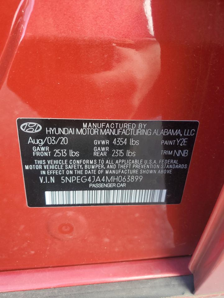 2021 Hyundai Sonata Se VIN: 5NPEG4JA4MH063899 Lot: 64850485