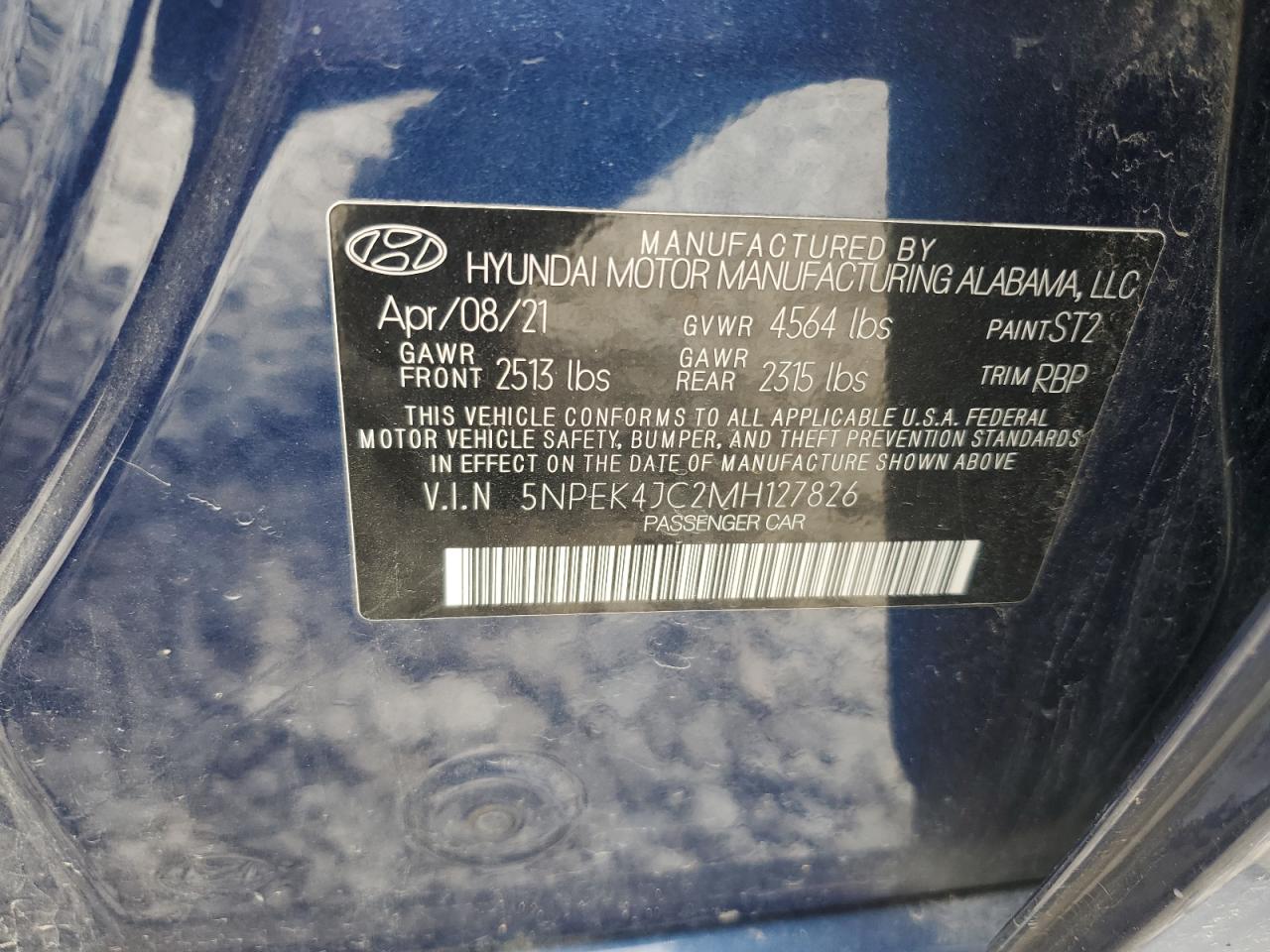 2021 Hyundai Sonata N Line VIN: 5NPEK4JC2MH127826 Lot: 63705105
