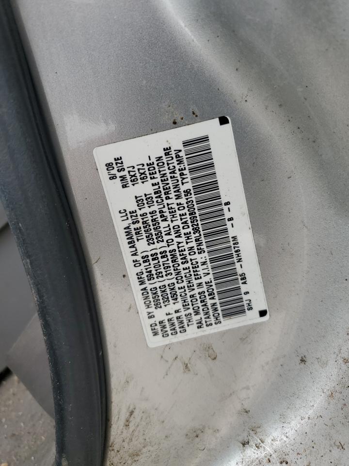 2009 Honda Odyssey Lx VIN: 5FNRL38259B003156 Lot: 64237355
