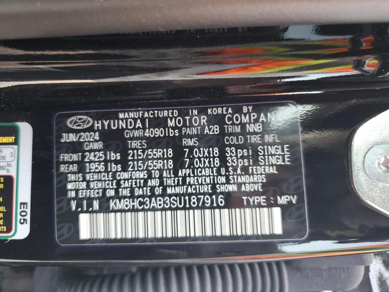 2025 Hyundai Kona Sel VIN: KM8HC3AB3SU187916 Lot: 64683825