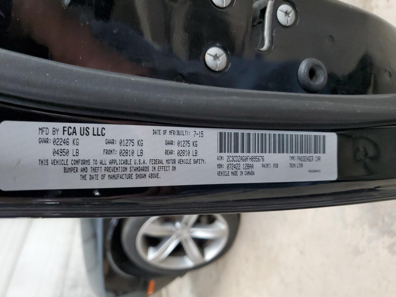 2015 Dodge Challenger Sxt VIN: 2C3CDZAG0FH895676 Lot: 64441365