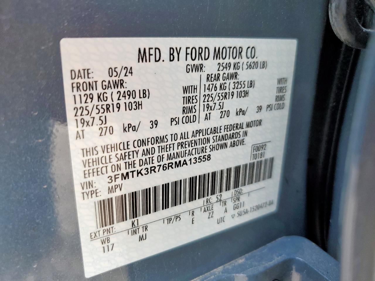 2024 Ford Mustang Mach-E Premium VIN: 3FMTK3R76RMA13558 Lot: 64837755