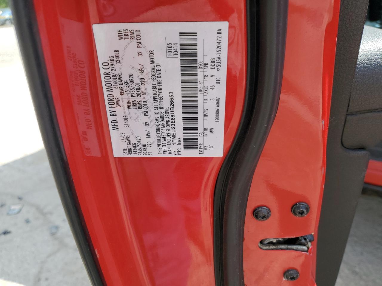 2008 Ford Explorer Sport Trac Limited VIN: 1FMEU23E88UB26653 Lot: 64904775