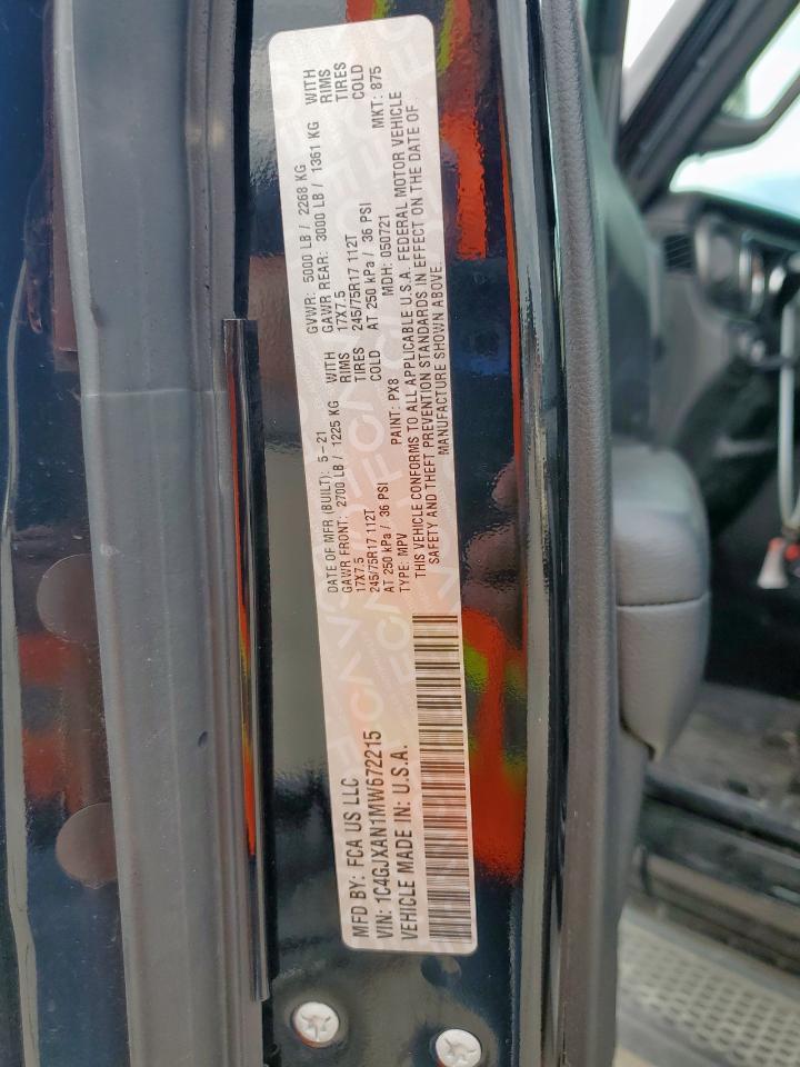 2021 Jeep Wrangler Sport VIN: 1C4GJXAN1MW672215 Lot: 63652075