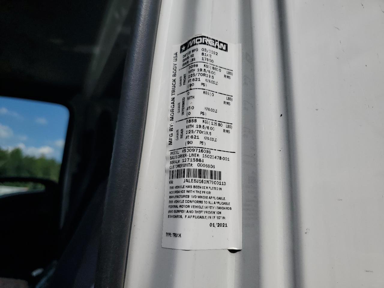 2022 Isuzu Nqr VIN: JALE5J161N7900113 Lot: 65157785