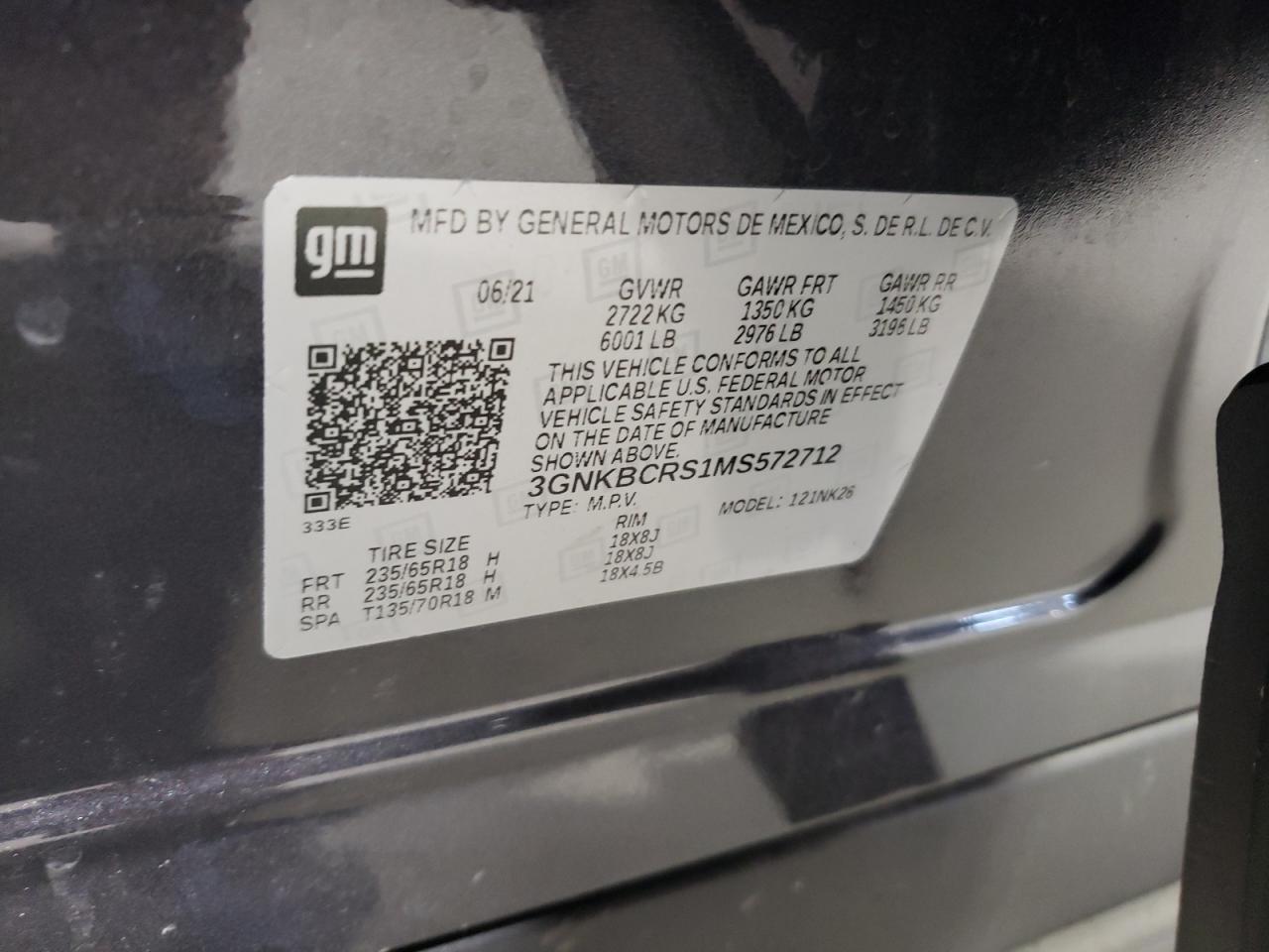 3gnkbcrs1ms572712 3GNKBCRS1MS572712 2021 Chevrolet Blazer 2Lt