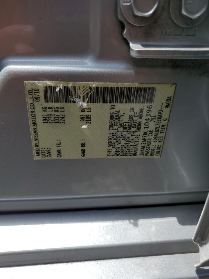 2011 Nissan Altima Base VIN: 1N4AL2AP7BC104396 Lot: 63870045
