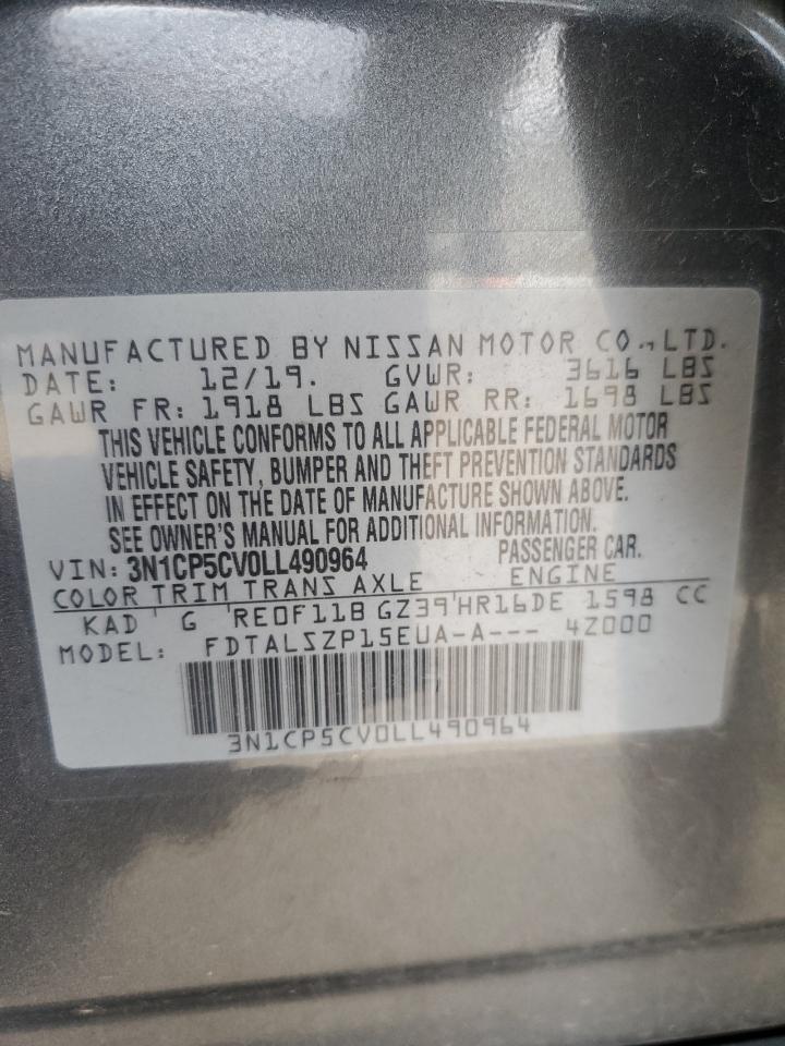 2020 Nissan Kicks Sv VIN: 3N1CP5CV0LL490964 Lot: 63794865