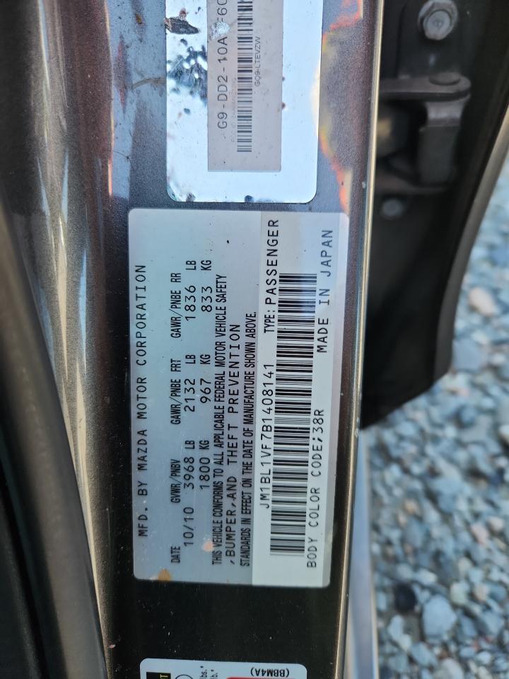 2011 Mazda 3 I VIN: JM1BL1VF7B1408141 Lot: 63615235