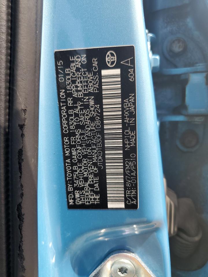 2015 Toyota Prius C VIN: JTDKDTB30F1089724 Lot: 64249095