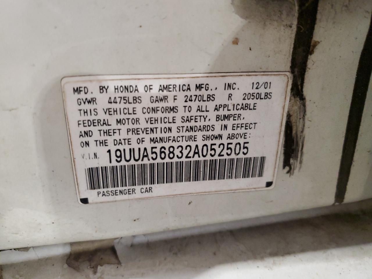 19uua56832a052505 19UUA56832A052505 2002 Acura 3.2Tl Type-S